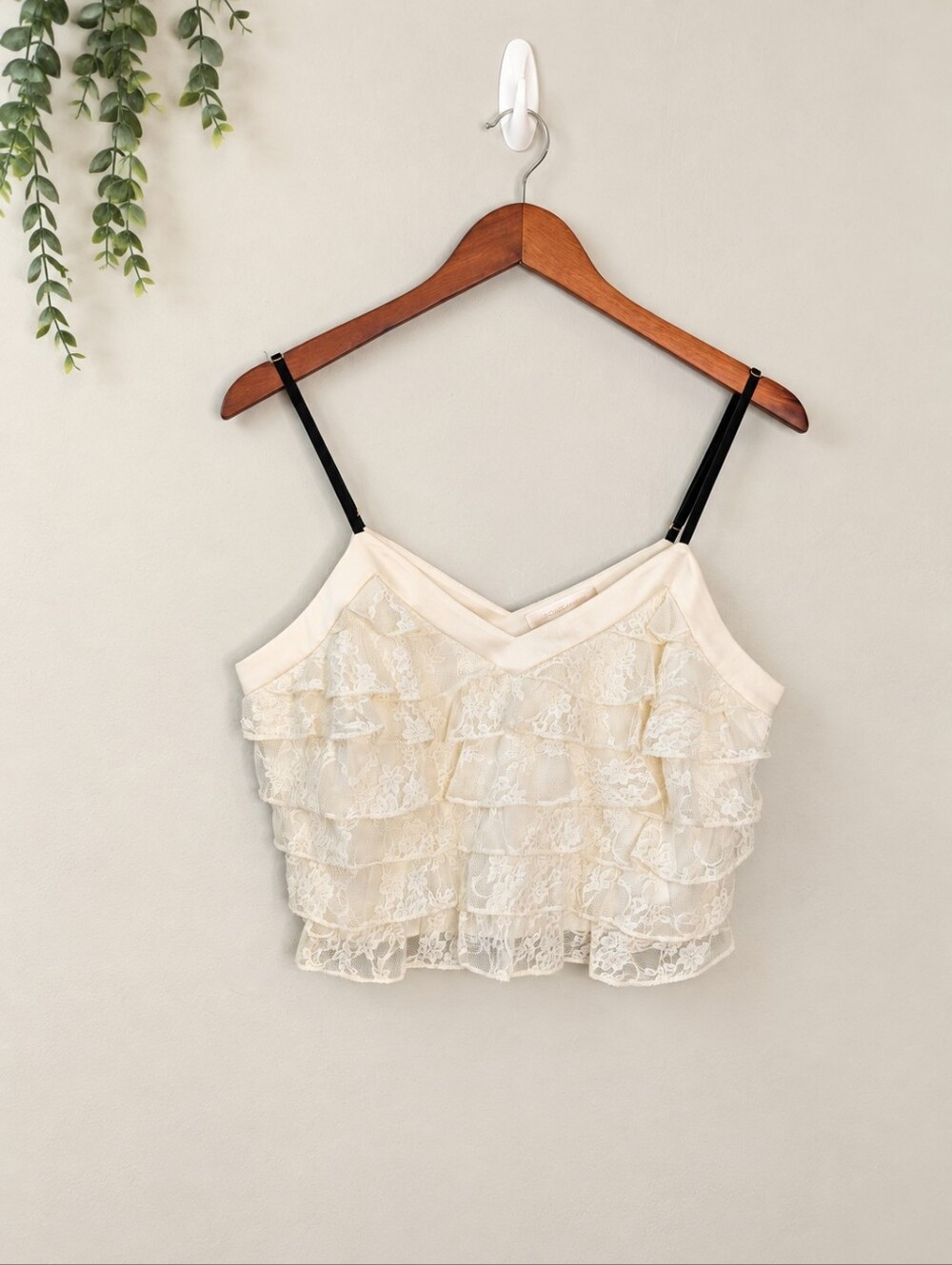 LoveShackFancy White Malt Tiered Ruffle Lace Crop Top Tank 10